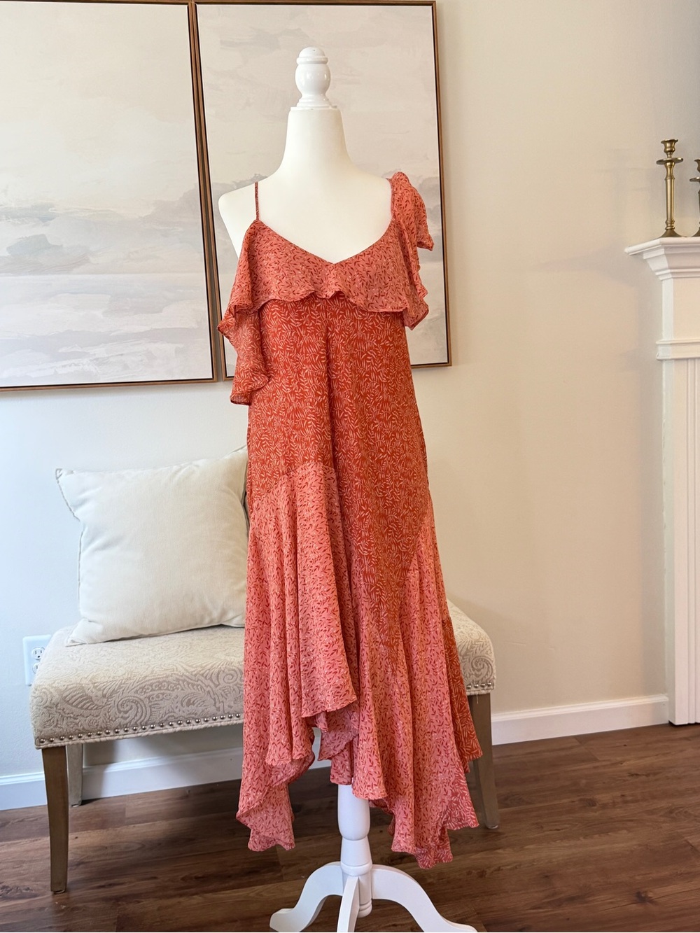 Joie Hacinthia Floral Print Asymetrical Midi Dress XS